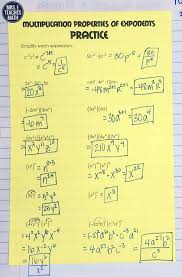 Exponents Inb Pages Middle School Algebra School Algebra Exponents