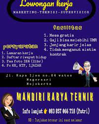 Lowongan kerja pt karya mandiri, pt karya mandiri jobs. Lowongan Kerja Mandiri Karya Teknik Di Solo Info Loker Solo