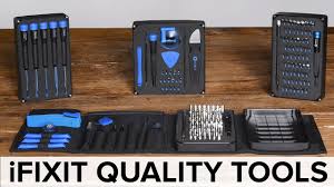 In case you haven't heard of them, ifixit are generally the first people to tear any new and now you can keep them in your own office/garage/gadget emergency room with the ifixit pro tech tool kit. Ifixit Quality Tools Youtube