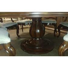 Round table (top only) / traditional pedestal / extension piece (x2). Rustic Thomasville Furniture Hills Of Tuscany Dark Rustico 72 Round Dining Table Set 7 Pieces Chairish