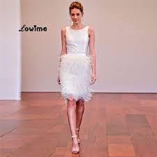 Elegant Short White Ostrich Feather Skirt Coctail Party Dress Luxury Cocktail Dresses For Tee Knee Length Skirt Pencil Cocktail Dress For Teens Zippers Fashion