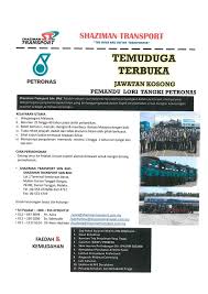 Sebanyak 200 lebih kekosongan jawatan pemandu lori / gaji & elaun menarik ditawarkan. Shaziman Transport Sdn Bhd Beitrage Facebook