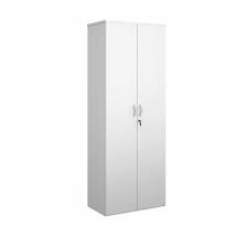 The included key lock can secure the doors of the seville storage cabinet. White Wood Office Extra Tall Storage Cupboard 5 Shelf Office Furniture Online Bimi