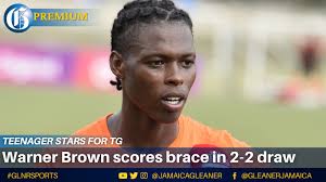 Tivoli Gardens forward, Warner Brown, scored for a second straight week in  the Jamaica Premier League, to help his team to come from behind twice to  earn a 2-2 draw with Humble