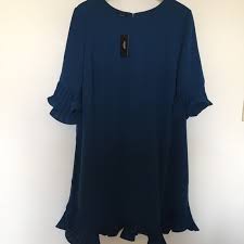 Nwt Alfani Plus Size Pleated Flounce Dress Nwt