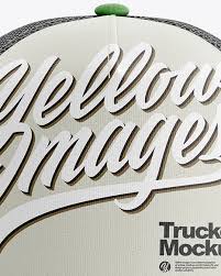 Download Trucker Cap Mockup In Apparel Mockups On Yellow Images Object Mockups