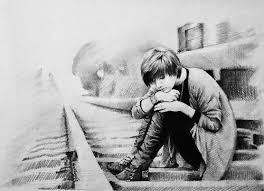 Image result for tranh vẽ cô gái buồn