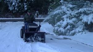 Use your john deere 100 series lawn tractor all year long by adding a snow blower for the snowy, winter months. Blowing Snow With The Mtd 40 Snowblower Youtube