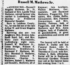 Obituary for Russell 2 Magaha Mathews (Aged 75)