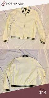 Women S Forever 21 Faux Leather Varsity Jacket This Is A Really Cool Cream Colored Varsity Jacket Leather Varsity Jackets Long Sleeve Tshirt Men Clothes Design
