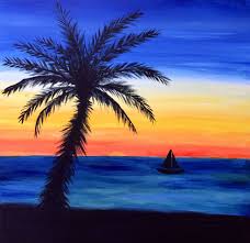 Drawing a scenery of sunset over the sea step by. Pin On Paintings