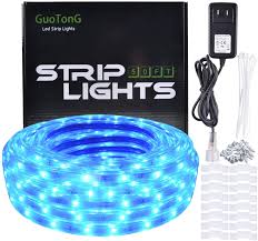 Amazon Com Guotong 12v Led Strip Rope Lights Blue 50ft 15m Flexible Unconnectable Waterproof Smd 2835 Lamp Home Kitchen Party Christmas Home Improvement