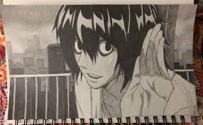 Drew My Favorite L Smile Scene Deathnote