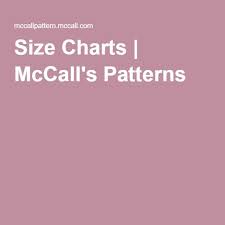 Size Charts Sewing Tips Sources Size Chart Mccalls
