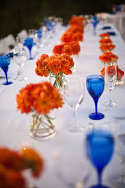 R P Scissors Blog Orange Centerpieces Blue Orange Weddings Orange Wedding