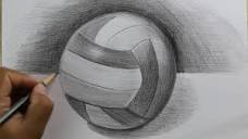 How to draw and shade volleyball step by step by pencil drawing ...