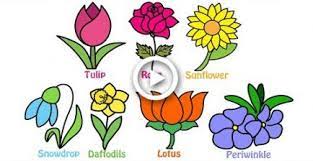 How To Draw And Colouring Flowers For Kids Learn Flower Names In English Flower Drawing Cute Flower Drawing Simple Flower Drawing