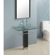 Clear glass color gives a natural feel and quietness in the bathroom. 48 Glass Sink Vanity Ideas