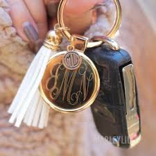 Monogrammed Tassel Key Chain Monogramm Schlusselanhanger Socken