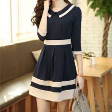 Cheap Large Size Korea Casual Dress Party Elegant Peter Pan Collar Junior Preppy Cute Dresses For Cute Dresses For Juniors Cute Dresses Pretty Outfits