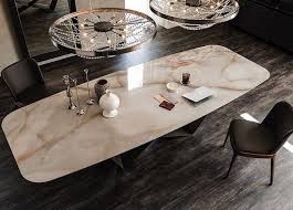 Inject modern charm into your dining room with this stylish piece! Marble Luxury Modern Dining Table Design Novocom Top
