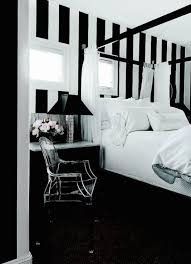 Black And White Striped Wall Black And White Bedroom Transitional Bedroom Home Decor Bedroom Design Home