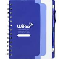 5 x 7 Recycled Dual Pocket Spiral Notebook w Pen