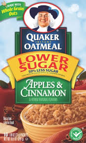 Where do the calories in quaker apples & cinnamon instant oatmeal, dry come from? Quaker Apple And Cinnamon Oatmeal Nutrition Facts