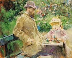 Berthe Morisot Eugene Manet With His Daughter At Bougival Morisot Berthe Morisot Manet