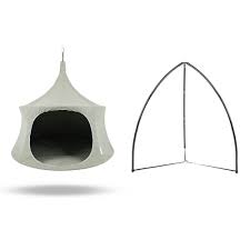 This stylish hanging tent is the perfect, fun addition to any playroom or yard. Treepod Byht9001 Portable Self Standing Tent Pod Hanging Lounger Cabana Stand