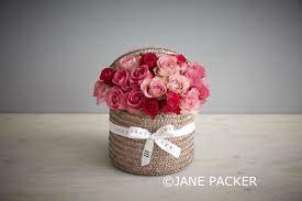 Perfect For Any Season Is This Gorgeous Grey Hatbox Filled With The Most Wonderful Shades Of Pink Roses The C Flower Box Gift Box Flowers Gift Hot Pink Roses