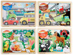 Maybe you would like to learn more about one of these? Melissa Doug Wooden Jigsaw Puzzles Set Vehicles Pets Construction And Farm 4 Puzzles Walmart Canada