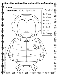 Christmas count and color worksheets. Penguin Color By Number Kindergarten Know Your Numbers Freebie Penguins Kindergarten Winter Preschool Winter Kindergarten