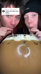 Creative Iced Coffee in a Fishbowl