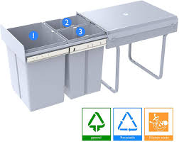 1home Poubelle Recyclable Compatiment A Tirer Pour Cuisine 40l Gris Amazon Fr Cuisine Maison In 2020