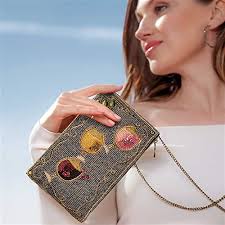 Mary Frances Red White & Rose Crossbody Wine Bag, Multi-Compartment Phone  Purse with Floral Design for Women