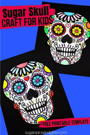 Sugar skulls day of the dead calavera. Printable Sugar Skull Coloring Page Sugar Spice And Glitter
