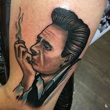 Johnny Cash Tattoo Chris O'Toole out of Depiction Tattoo Gallery. Stylized  portraiture, neo tradit…