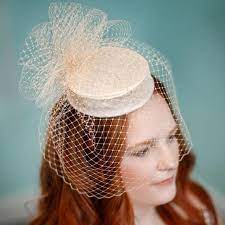 Pillbox Birdcage Veil Wedding Hat Silk Dupioni Wedding Hats Birdcage Veil Wedding Birdcage Veil