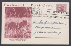 Search where sara kruger may live as well as their possible previous & current home addresses, cell phones, email addresses, background report. South Africa H G 42 12 Postcard 1964 Get Home Safely Slogan Cancel Lion Kruger Hipstamp