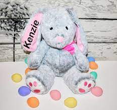 Personalized Easter Stuffed Bunny Plush Personalized Stuffed Etsy Custom Stuffed Animal Easter Bunny Gifts Personalized Stuffed Animals