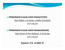 Anda mesti memasukkan bilangan jam lurus yang betul dalam lajur e dan jam kerja lebih masa dalam lajur g supaya gaji pekerja anda adalah tepat. 3 Kadar Bayaran Dan Kela