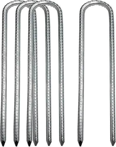 Amazon.com : Ground Stakes Steel Rebar Stakes Tents Nails Heavy Duty Garden  Stake Ground Anchor Pegs U Shaped Metal Fences Stake for Trampolines  Camping Canopies Sheds Swing Sets, 12inch 4 Pack :