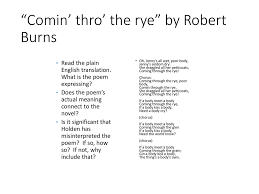 Comin Thro The Rye By Robert Burns Ppt Download