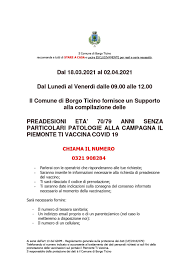 Le fibrillazioni della vigilia non lasciavano dubbi: Il Piemonte Ti Vaccina Covid19 Campagna Di Preadesione Eta 70 79 Comune Di Borgo Ticino