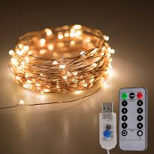 Usb Led Fairy Lights W Remote Control Copper Wire 32ft Super Bright Leds