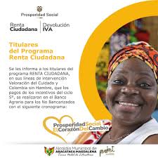 ATENCIÓN #Aracataca| Mañana miércoles inician los pagos del programa Renta  Ciudadana. Horario de atención al público para pagos: 8:00 am a 11:30 am. ❖  De lunes a viernes y deben presentarse a