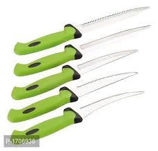 Green Set Of 5 Pcs Multipurpose Stainless Steel Knife Set Pack Of 5 Kitchen Knives Stainless Steel Knife Set Lighter Kitchen