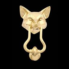 #16 give your front door a unique touch with this square door knocker. Smooth Fox Head Brass Door Knocker Brass Gallery