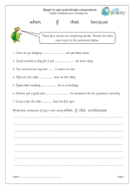 These words join a dependent clause to an independent clause in a complex sentence. Subordinate Conjunctions Conjunctions And Prepositions By Urbrainy Com